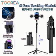 TOOREA 170cm Auto Face Tracking Gimbal Selfie Stick Tripod Stabilizer Handphone Stabilizer 360° Auto