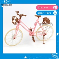 Barbie Doll Accessory Pink Bicycle Play House Toy Detachable Bike + Basket + Brown Helmet Kids Toys