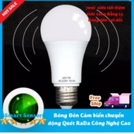 Microwave radar motion sensor light bulb automatically turns lights on and off when someone passes b