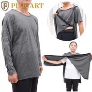 PLOCART Buttoned Patient Gown, Skin-Friendly Convenient Bedridden Elderly Care Clothing, Multifuncti