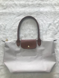 100% Authentic longchamp  Le Pliage Original Dumpling bag  Women bags  Long handle Nylon Shoulder Bag folded Shopping Bag  2605089555 M size  White-made in France