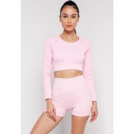 RIBBED BIKER SHORTS -PINK