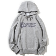 British Glasgow University Sweatshirt University of Glasgow Hooded Fleece Lining Loose