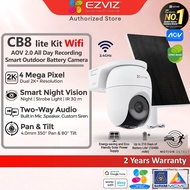 Ezviz CB8 Lite Kit 4MP 2K+ WiFi Battery Powered Pan & Tilt Weatherproof WiFi Security CCTV Camera Wi