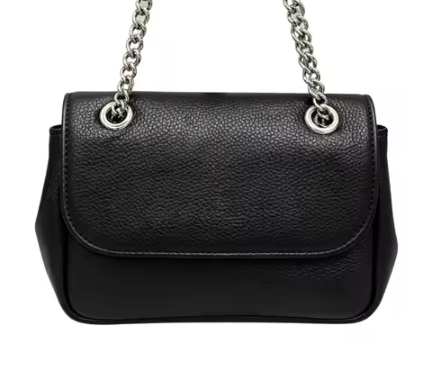 High Quality Pebbled Leather Baguette Chain Bag Crossbody Handbag Women Chic