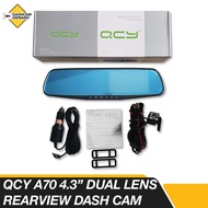 ⭐ ★ QCY A70  4.3 Inch Dual Lens Rearview Mirror Dash Cam