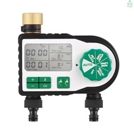 Digital Automatic Watering Timer with 2 Hose Connectors Programmed Garden Irrigation Timer Faucet Sprinkler Intelligent Irrigation Controller for Lawn Farmland Courtyard Greenhouse