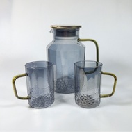 UR TECH 1.8L Heat Resistant Glass Water Jug with 2 Cups - BSS18