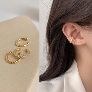 Anting clip ear bone set 3 pcs / anting wanita gaya elegant / 3in1 ear cuff fashion korea piercing j