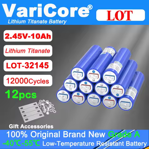 12pcs 2.45V LTO 10Ah 32145 Lithium Titanate Battery 3C discharge low Temperature Resistant batteries