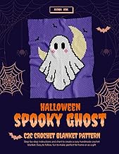 Halloween Spooky Ghost C2C Blanket Crochet Pattern | Corner-to-Corner Trick or Treat Afghan | Step-b