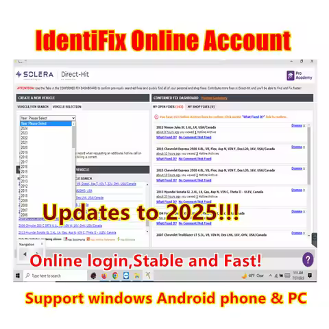 2025 Identifix Online Login Account Car Repair Data Online Update Support windows & Android System P