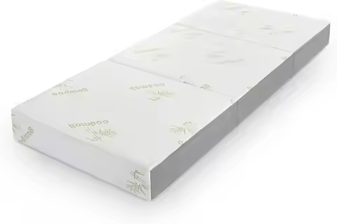 6-Inch Tri-Fold Memory Foam Mattress, Portable Single Bed with Removable Cover (75"x25"x6")