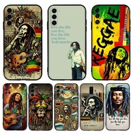 for Samsung A07 A17 A56 A36 A26 S25 Fe Edge Plus Ultra Bob Marley TPU phone case soft silicone black