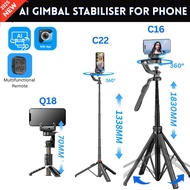Phone Gimbal Stabilizer For Phone 360 Rotation Q18 Q19 C22 C16 Ai Tracking Selfie Stick Remote
