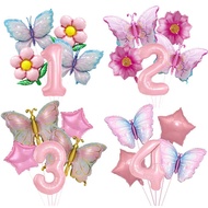 5pcs Butterfly Balloon 32inch Pink Number Balloon Foil