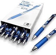 Pentel EnerGel XM BL77 - Retractable Liquid Gel Ink Pen - 0.7mm - 54% Recycled - Blue - Box of 12