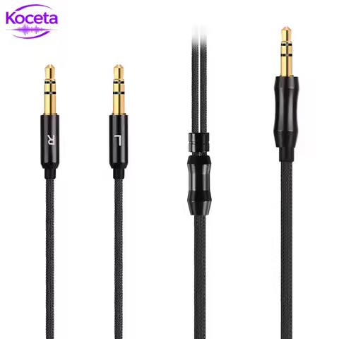 Koceta 3.5mm To Double 3.5mm OFC Headset Cable On-Ear Headphone Upgrade Replacement Cable Wire For H