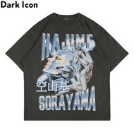 Dark Icon Hajime Sorayama Vintage Rap Tee Shirts Washing Cotton Streetwear Men's T-shirt Oversized T
