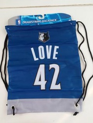 USA NBA basketball star Timberwolves Kevin love sport equipment backpack drawstring bag 美國籃球明星 明尼蘇達灰