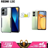 2IN1 CASE SHOCKPROOF REDMI 13C 12C 12 4G A2 A1 10C 10A 10 E 9C 9A 9 poco C65 BONUS COLOR TEMPERED GL