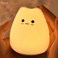 LED Night Light Kids Baby Soft Silicone Touch Sensor 7 Colors Cartoon Cat Sleeping Light Home Bedroo