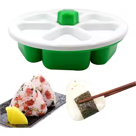 DIY Triangle Sushi Mold, Food Grade BPA Free Onigiri Maker Onigiri Rice Mold, Make Up To 6 Sushi Ric