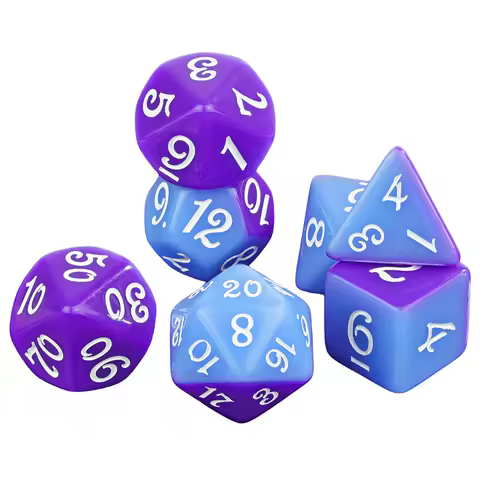 Double Color Dice Set for Board Game, Polyhedral D4-D20 DND Role Playing Game Dice, 7pcs Dice Set