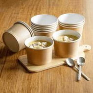 50pcs/Pack 9oz Paper Ice Cream Cups, Suitable For Hot Or Cold Food, 9oz Party Supplies, Sundae, Froz
