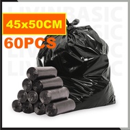 【 60 Pcs Trash Bags 】45*50cm ★  15L Large Capacity ★ Extra Strong ★ Disposable Rubbish Bag ★ Garbage