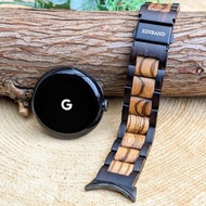 【木製バンド】EINBAND Google Pixel Watch 天然木 木のベルト【エボニーウッド×ゼブラウッド】