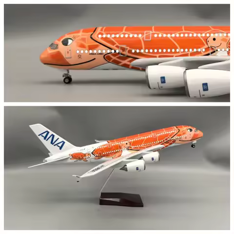NEW 47CM Airbus a380 Orange Turtle Airplane Model Japan Air ANA Airbus A380 Aircraft Model for Displ