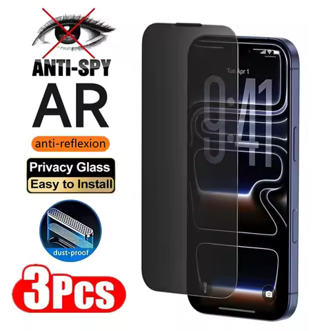 3Pcs AR Anti-Reflection Privacy Tempered Glass For iPhone 17 16 15 14 13 12 11 Pro Max Anti-Spy Scre