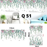 wall sticker wallsticker stiker dinding kamar pohon daun hijau d3 - q 51