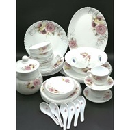 [Ready Stock]6 Pcs Corelle Square / Round Dinner Set / Set Pinggan Mangkuk Kaca Corelle Bulat Dan Se