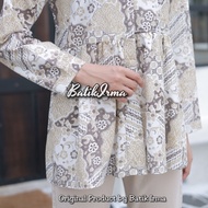 Blouse Batik Atasan Wanita Lengan Panjang Kancing Depan Blouse Batik