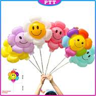 Balon Foil Tangkai Bunga Matahari Jumbo Dekorasi Pesta Ulang Tahun Balon Bunga Daisy Rainbow Stik Pe