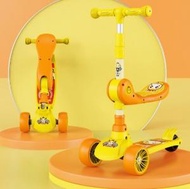 全城熱賣 - 嬰兒腳踏可摺疊滑板車(加厚轆)(兩用款可坐可騎)-黃色