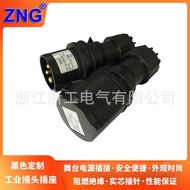 Black Stage Dedicated Aviation Plug Socket 3-Core 16A Single-Phase 220V Nylon Industrial Plug Socket