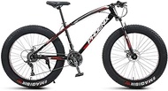 Fashionable Simplicity 4.0 Inch Thick Wheel Mountain Bikes Adult Fat Tire Mountain Trail Bike 21/24/27/30 Speed Bicycle High-carbon Steel Frame Full Suspension Dual Disc Brake Bicycle for Men Women