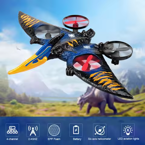 Pterosaur RC Plane 2.4G EPP Anti-wear Foam Dinosaur Airplane 360 Degree Rotation One Click Take Off 