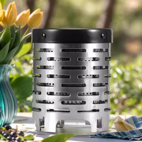 Mini Gas Heater Stove Stainless Steel Camping Mini Heater Camping Stove Warming Stove Hood for Outdo