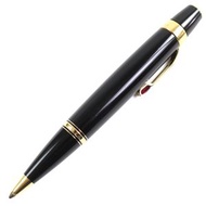 MONTBLANC Boheme Rouge 經典旋式原子筆，筆身飾有錒刻寶石和白色星形圖案的標誌性MONTBLANC標誌，筆身採用黑色和金色RED配色。德國製造。經測試。