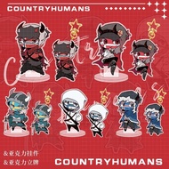 Countryhumans‌ Anime KeyChain ‌Norway‌ Denmark‌ ‌Finland‌ Men Key Chain for Women Cartoon Figure Acr