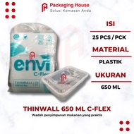 Thinwall ENVI 650 Ml Rect contains 25 Pcs | Food Container 650 Ml | 650 Ml Plastic Lunch Box |