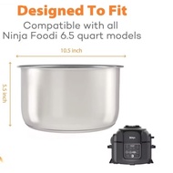 Stainless Steel Inner Pot OL550, 300, 350 Replacement Insert Liner Accessory with Ninja Foodi 6.5 Qu