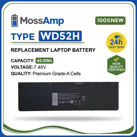 MossAmp 7.4V 45WH WD52H Laptop Battery for Latitude E7240 E7250 12 7000 VFV59 GVD76 F3G33 KWFFN J31N