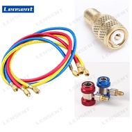 Lensent 150cm air cond meter hose refrigerant manifold gauge 2500Psi charging hose fluorine-added tricolor tube Refrigerant table accessories R22 R134A R600A R404