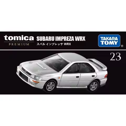 Tomica Premium 23 Subaru Impreza GC8 WRX Takara Tomy 1/61 Mini Diecast Sports Car, Functional Suspen
