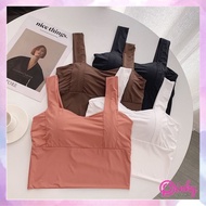 Pinky Bra Sport Crop Top Square Neck Seamless Gym Push up 1077